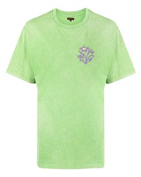 mintgrünes besticktes T-Shirt mit einem Rundhalsausschnitt von Clot