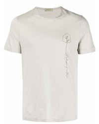 mintgrünes besticktes T-Shirt mit einem Rundhalsausschnitt von Corneliani