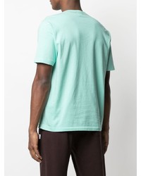 mintgrünes besticktes T-Shirt mit einem Rundhalsausschnitt von Stone Island