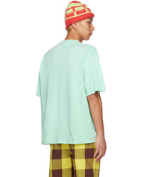 mintgrünes besticktes T-Shirt mit einem Rundhalsausschnitt von Acne Studios