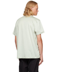 mintgrünes besticktes T-Shirt mit einem Rundhalsausschnitt von Alexander McQueen