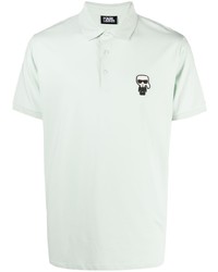 mintgrünes besticktes T-Shirt mit einem Rundhalsausschnitt von Karl Lagerfeld