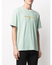 mintgrünes besticktes T-Shirt mit einem Rundhalsausschnitt von Alexander Wang