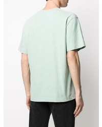 mintgrünes besticktes T-Shirt mit einem Rundhalsausschnitt von Alexander Wang