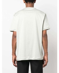 mintgrünes besticktes T-Shirt mit einem Rundhalsausschnitt von Alexander McQueen