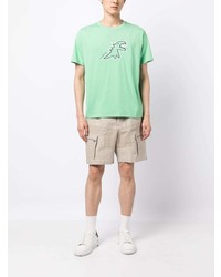 mintgrünes besticktes T-Shirt mit einem Rundhalsausschnitt von SPORT b. by agnès b.