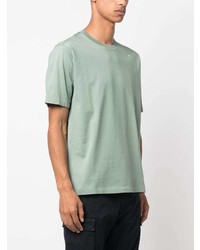 mintgrünes besticktes T-Shirt mit einem Rundhalsausschnitt von Stone Island