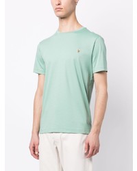 mintgrünes besticktes T-Shirt mit einem Rundhalsausschnitt von Polo Ralph Lauren