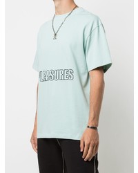 mintgrünes besticktes T-Shirt mit einem Rundhalsausschnitt von Pleasures