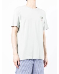 mintgrünes besticktes T-Shirt mit einem Rundhalsausschnitt von Maison Labiche