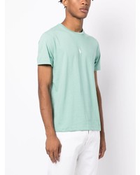 mintgrünes besticktes T-Shirt mit einem Rundhalsausschnitt von Polo Ralph Lauren