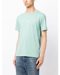 mintgrünes besticktes T-Shirt mit einem Rundhalsausschnitt von Polo Ralph Lauren