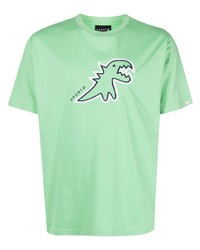 mintgrünes besticktes T-Shirt mit einem Rundhalsausschnitt von SPORT b. by agnès b.