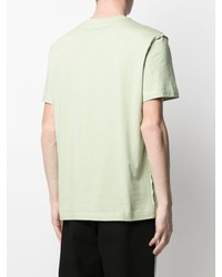 mintgrünes besticktes T-Shirt mit einem Rundhalsausschnitt von Moschino