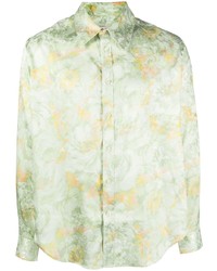 mintgrünes Businesshemd mit Blumenmuster von Martine Rose