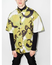 mintgrünes Camouflage Kurzarmhemd von Heron Preston