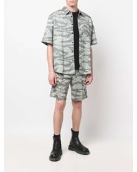 mintgrünes Camouflage Kurzarmhemd von Diesel