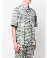 mintgrünes Camouflage Kurzarmhemd von Diesel