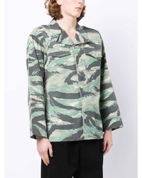 mintgrünes Camouflage Langarmhemd von Maharishi