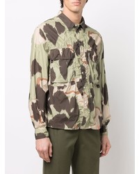 mintgrünes Camouflage Langarmhemd von Aspesi