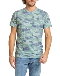mintgrünes Camouflage T-Shirt mit einem Rundhalsausschnitt