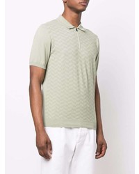 mintgrünes Polohemd mit Chevron-Muster von Corneliani