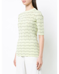 mintgrünes T-Shirt mit einem Rundhalsausschnitt mit Chevron-Muster von Nomia