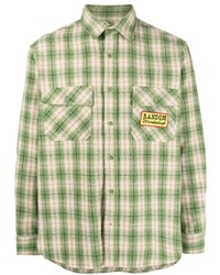 mintgrünes Flanell Langarmhemd mit Karomuster von MARKET