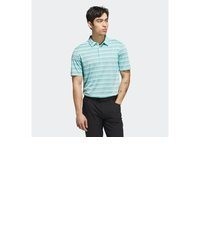 mintgrünes horizontal gestreiftes Polohemd von adidas Performance