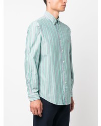 mintgrünes horizontal gestreiftes Polohemd von Polo Ralph Lauren