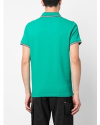 mintgrünes horizontal gestreiftes Polohemd von Moncler