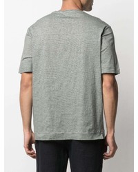 mintgrünes horizontal gestreiftes T-Shirt mit einem Rundhalsausschnitt von Massimo Alba