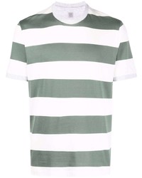 mintgrünes horizontal gestreiftes T-Shirt mit einem Rundhalsausschnitt von Eleventy