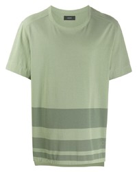 mintgrünes horizontal gestreiftes T-Shirt mit einem Rundhalsausschnitt von Joseph