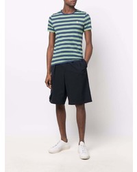 mintgrünes horizontal gestreiftes T-Shirt mit einem Rundhalsausschnitt von Polo Ralph Lauren