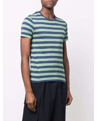 mintgrünes horizontal gestreiftes T-Shirt mit einem Rundhalsausschnitt von Polo Ralph Lauren