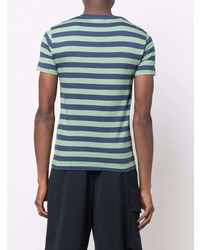 mintgrünes horizontal gestreiftes T-Shirt mit einem Rundhalsausschnitt von Polo Ralph Lauren