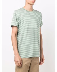 mintgrünes horizontal gestreiftes T-Shirt mit einem Rundhalsausschnitt von A.P.C.