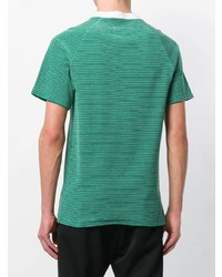 mintgrünes horizontal gestreiftes T-Shirt mit einem Rundhalsausschnitt von Maison Margiela