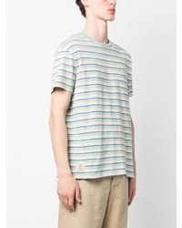 mintgrünes horizontal gestreiftes T-Shirt mit einem Rundhalsausschnitt von Polo Ralph Lauren