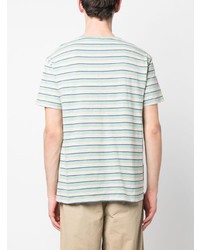 mintgrünes horizontal gestreiftes T-Shirt mit einem Rundhalsausschnitt von Polo Ralph Lauren