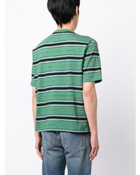 mintgrünes horizontal gestreiftes T-Shirt mit einem Rundhalsausschnitt von PS Paul Smith