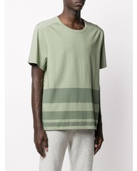 mintgrünes horizontal gestreiftes T-Shirt mit einem Rundhalsausschnitt von Joseph