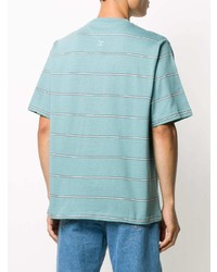 mintgrünes horizontal gestreiftes T-Shirt mit einem Rundhalsausschnitt von Kenzo