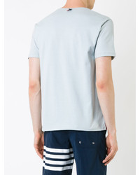 mintgrünes horizontal gestreiftes T-shirt von Thom Browne