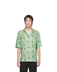 mintgrünes Kurzarmhemd mit Blumenmuster von Acne Studios