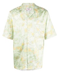 mintgrünes Kurzarmhemd mit Blumenmuster von Martine Rose