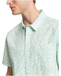 mintgrünes Kurzarmhemd mit Blumenmuster von Quiksilver