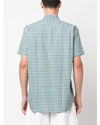 mintgrünes Kurzarmhemd mit Karomuster von Comme Des Garcons SHIRT