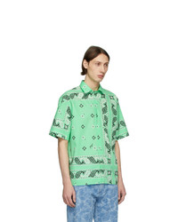 mintgrünes Kurzarmhemd mit Paisley-Muster von MSGM